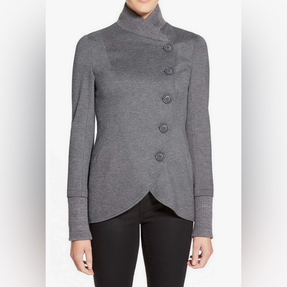 Bailey 44 Britto Heather Gray Asymmetrical Knit Jacket XS